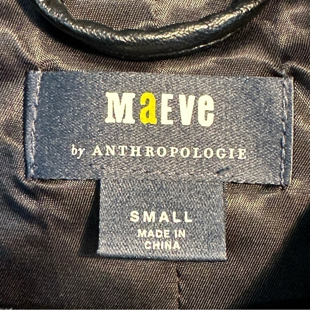 Anthropologie Maeve Cropped Colorblock Bike Jacket Black White Vegan Leather - Picture 8 of 11